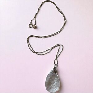 Elegant minimalist 925 Sterling 18” Box Chain Natural Amethyst Pendant Neckace